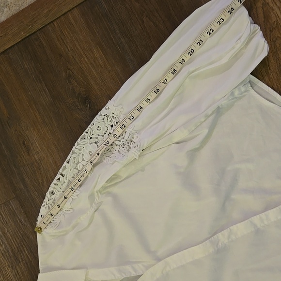 White House Black Market Lace Embellished Poplin Shirt - Picture 10 of 10